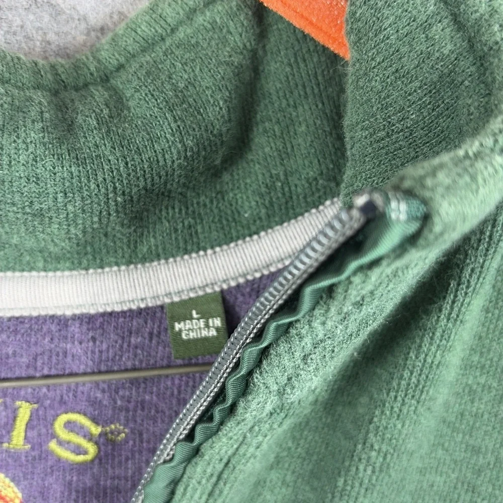 Orvis Men's 1/4 Zip Pullover Thick Heavy 100% Cotton Sweater Green LG